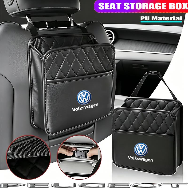 Car Seat Backrest Storage Stowing Tidying Pocket For VW GTI Polo Golf Passat MK6 MK7 Jetta Tiguan Arteon CC Taigo T-ROC Hub Cap