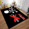 Skull Crossbones & Red X Carpet suitable as a non-slip mat for the living room or bedroom sofa