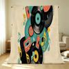 Music Series High-Density Plush Fleece Throw Blanket – Soft Warm Cozy for Home, Sofa Naps, Car Use, Ideal for Christmas & Halloween.
