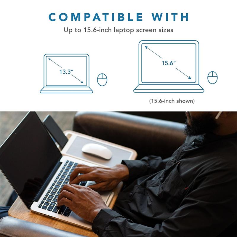 A20F-Home Office Pro Lap Desk With Wrist Rest, Mouse Pad, Phone Holder - Fits Laptops Up To 15.6 Inch