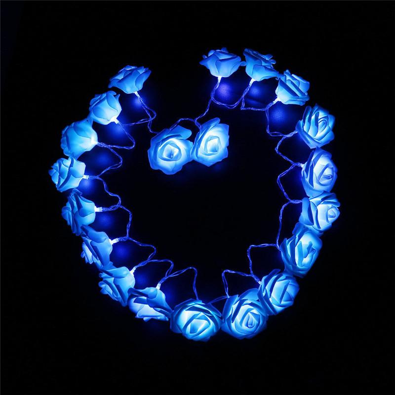 1PC 20LED Rose Flower Fairy Light String Party Xmas Decoration Valentine Gift Battery Operated KTY