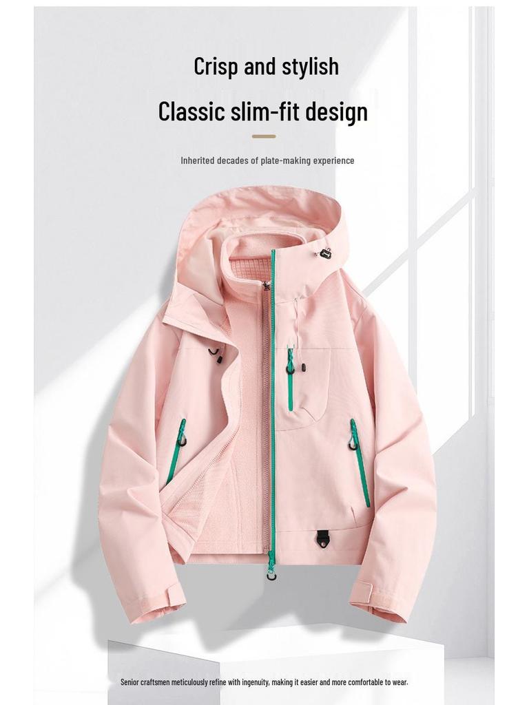 Petite Women's 2025 Outdoor 3-in-1 Waterproof Windproof Winter Mountaineering Jacket