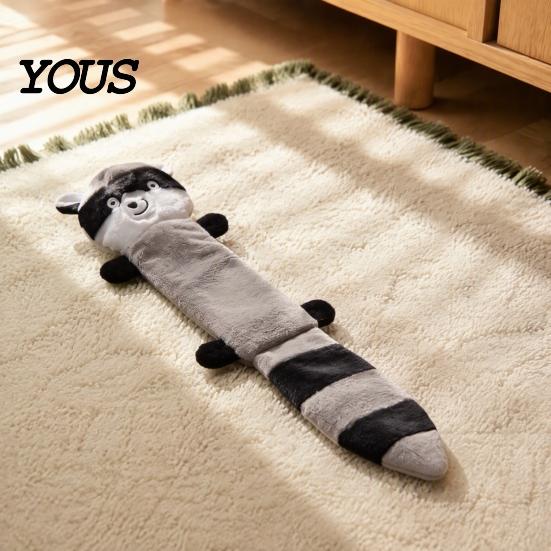 Interactive Plush Toys for Pets Crinkle Animal Dog Toy, Squeaky Chew Fox Raccoon Pet Companions Daily Play Squirrel Puppy Teething Toy Small