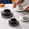 1/2Pcs Tea Cup Creative Japanese-Style Coffee Cup Set Ceramic 300Ml Coffee Mug Matte Texture With Base Coffee Shop Accessories