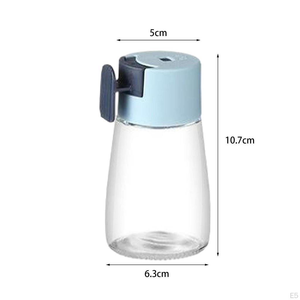 Measuring Seasoning Bottle Push Type Salts Control Jar Glass Limit Shaker