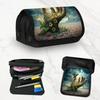 1pc Embracing Nature Design Double Layer Flip Pencil Case-Large Capacity Zipper Closure, Suitable for Schools, Offices and Travel, Ideal Birthday/holi