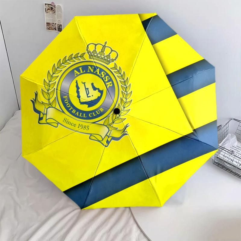 Al Nassr FC Pattern, Automatic Folding Umbrella, Portable and Foldable Design, 8 Ribs, a Christmas or Birthday Gift.