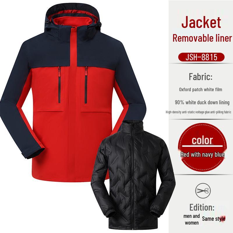 Au Li Rong Windproof Jacket: Customizable with Logo Embroidery, Detachable, Plus Velvet for Workwear