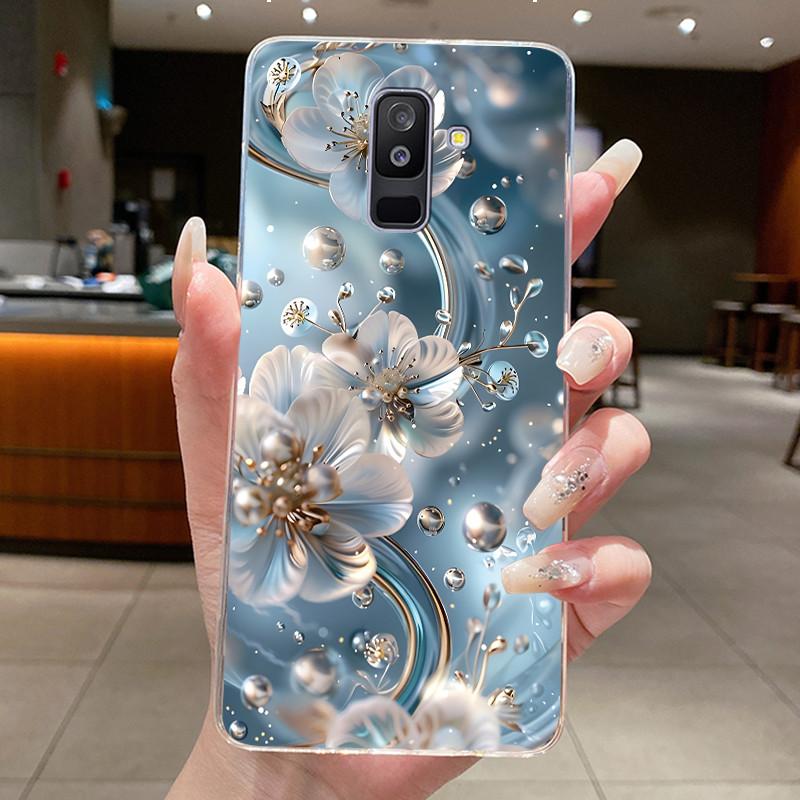 For Samsung A6+ A6 2018 SM-A605G A600F Back Cover For Samsung Galaxy A6 Plus 2018 Case Clear Fashion Butterfly Flower Phone Case