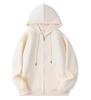 Women's Loose Fit Hooded Sweatshirt: Sporty Zipper Jacket, Long Sleeve, 2024 Autumn/Winter Collection, Customizable Hoodie.