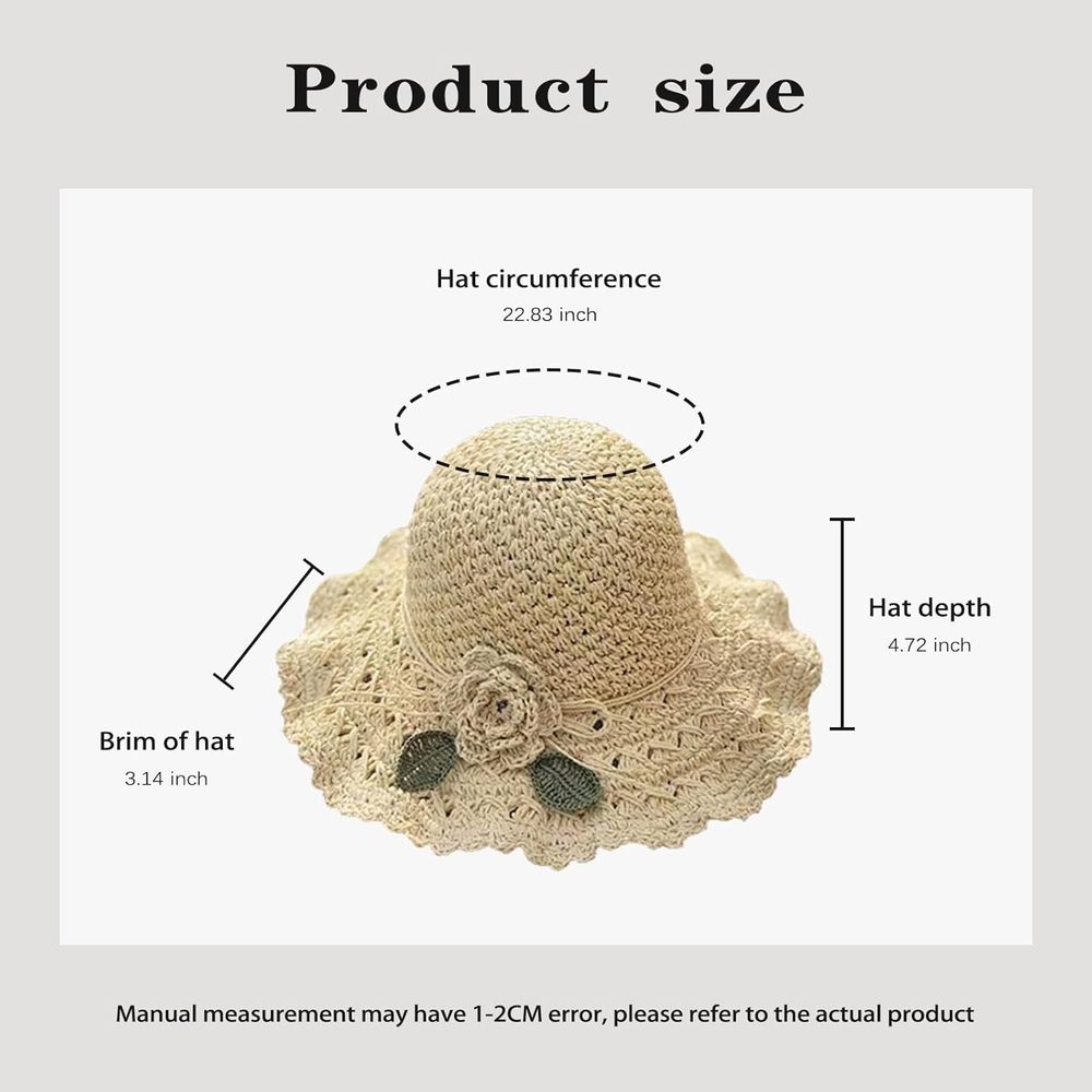 Packable Wide Brim Woven Sun Hat for Women - Beach and Sun Protection