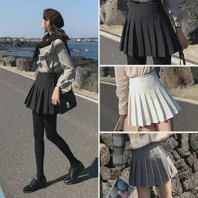 Women's High Waist A-Line Pleated Skirt - Summer Style, Plus Size, Available In White, Black, and Gray, Petite To Fat MM, 2023 Collection.