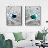 Nordic fashion still life oil painting wine cup blue wine art canvas painting living room corridor office home decoration mural No Frame