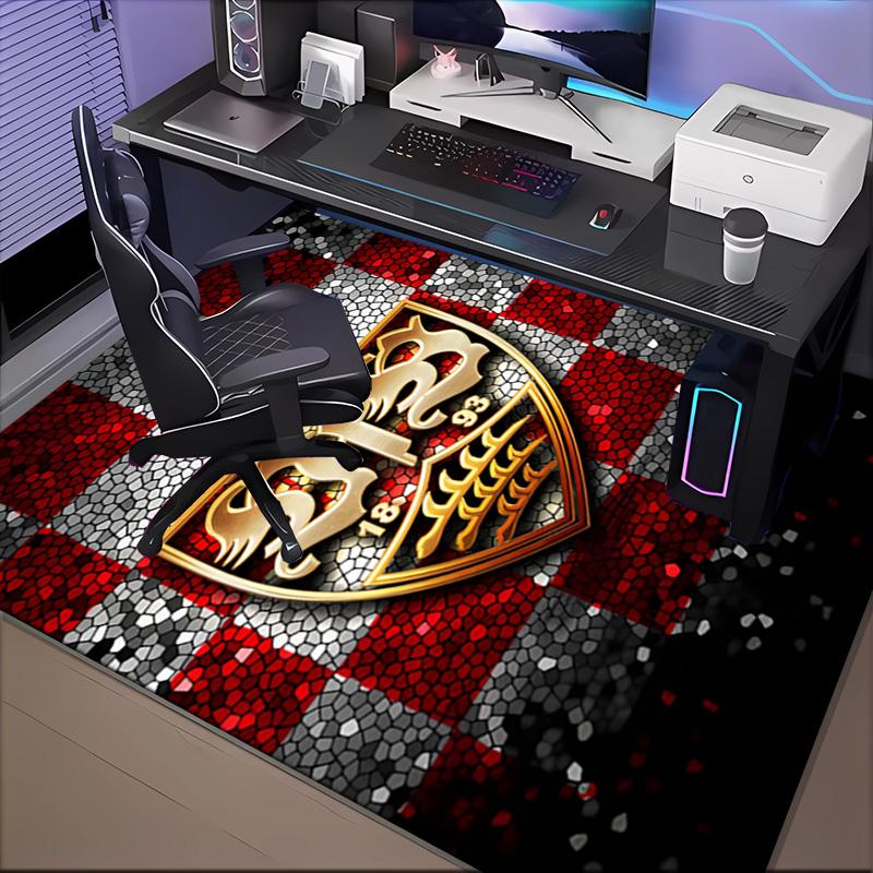 Vfb Fc Crest Printed Office Carpet Chair Cushion  Entryway Rug, Rugs for Living Room, Bedroom Christmas gifts