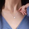 ANENJERY Square CZ Necklace for Women Cubic Zircon Clavicle Chain Elegant Necklaces Party Jewelry New