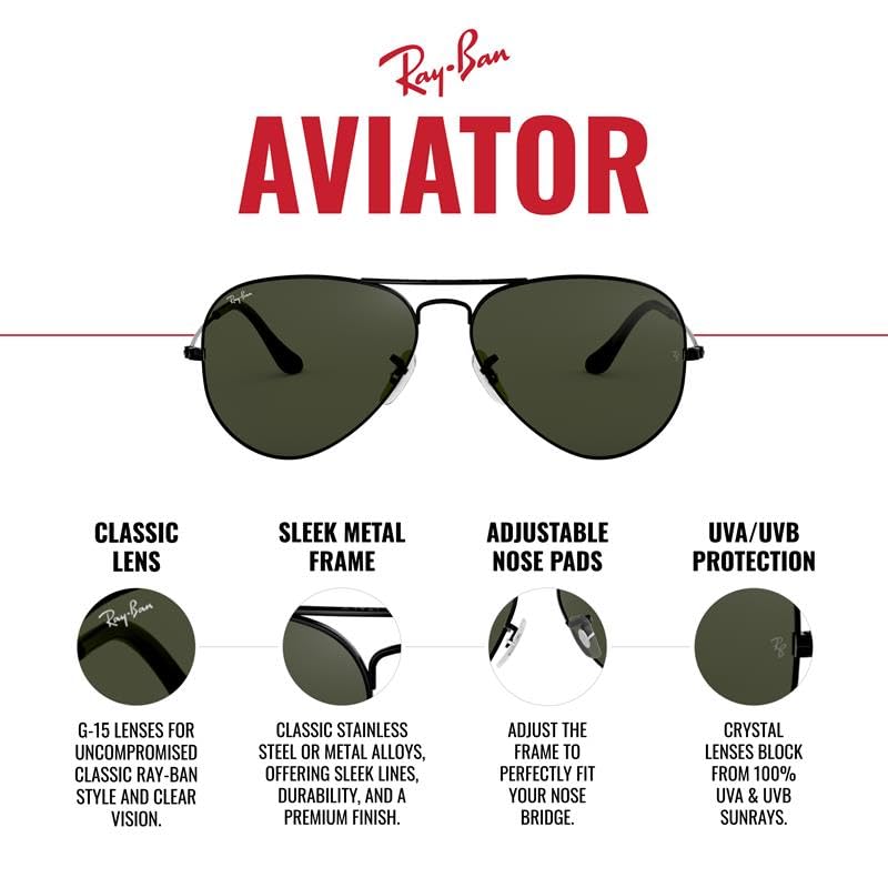 RB3025 AVIATOR LARGE METAL