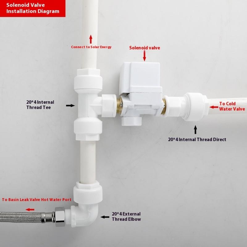 Automatic Water Flows Control Valves Solar Heater Electromagnetic Valves Simple Installation For Solar Heating Systems