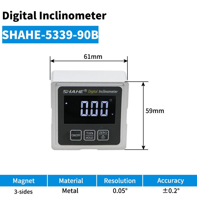 SHAHE Magnetic Digital Level Electronic Angle Finder Protractor Inclinometer Bevel Gauge With Magnets Backlight