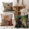 Classic Renaissance Art Painting Maple Design Cushion Cover Happy Autumn Harvest Decor Holiday Decorati Pillow Cover