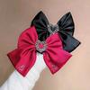 New Fabric Bow Hair Clips Crystal Heart-shaped Spring Clip Hairpins for Women Barrettes Korean Headpiece Girls Hair Accessories