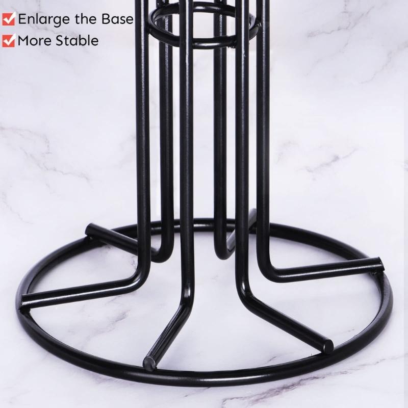 Heavy Duty Carbon Steel Mug Holder With 6 Hooks For Organized Kitchen Space Saving Storage Solution