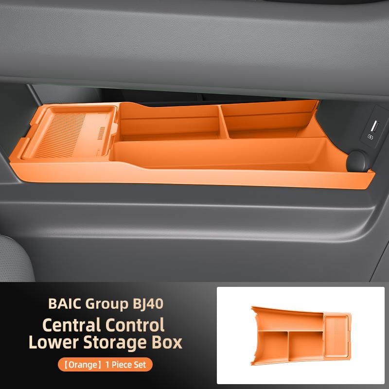 For BAIC BJ40 Central Lower Storage Box Black Hidden Organizer Tray Armrest Glove Box Car Interior 1PC Set