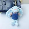 Adorable Long-Eared Rabbit Plush Overall Keychain Ornament