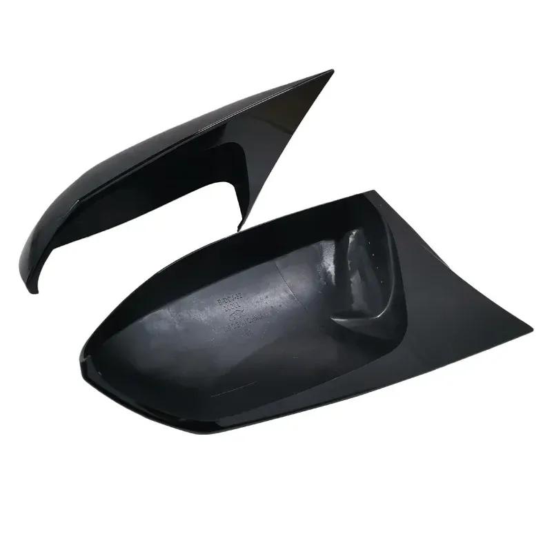 For Toyota Corolla   2pcs facelifted Excellent modified Rearview Bright black Carbon Fiber Pattern Mirror Cover caps