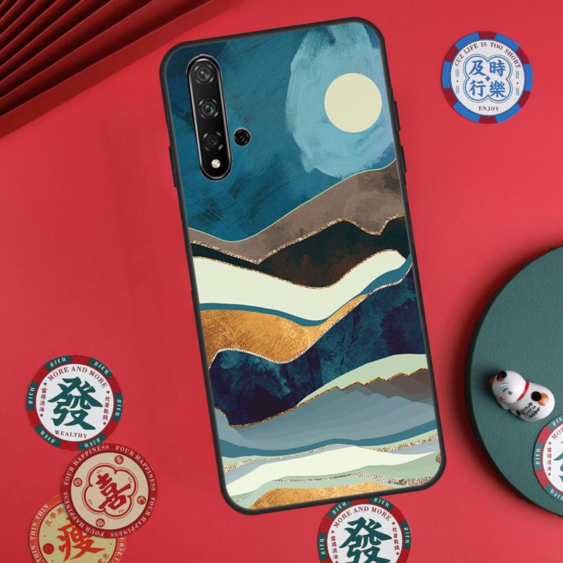 Gold Landscape painting For Huawei Nova 12s 12i 7i 8i 11i Y73 Y70 Y90 Y60 Y72 Y61 Y91 9 10 SE P30 Pro P40 Lite Case