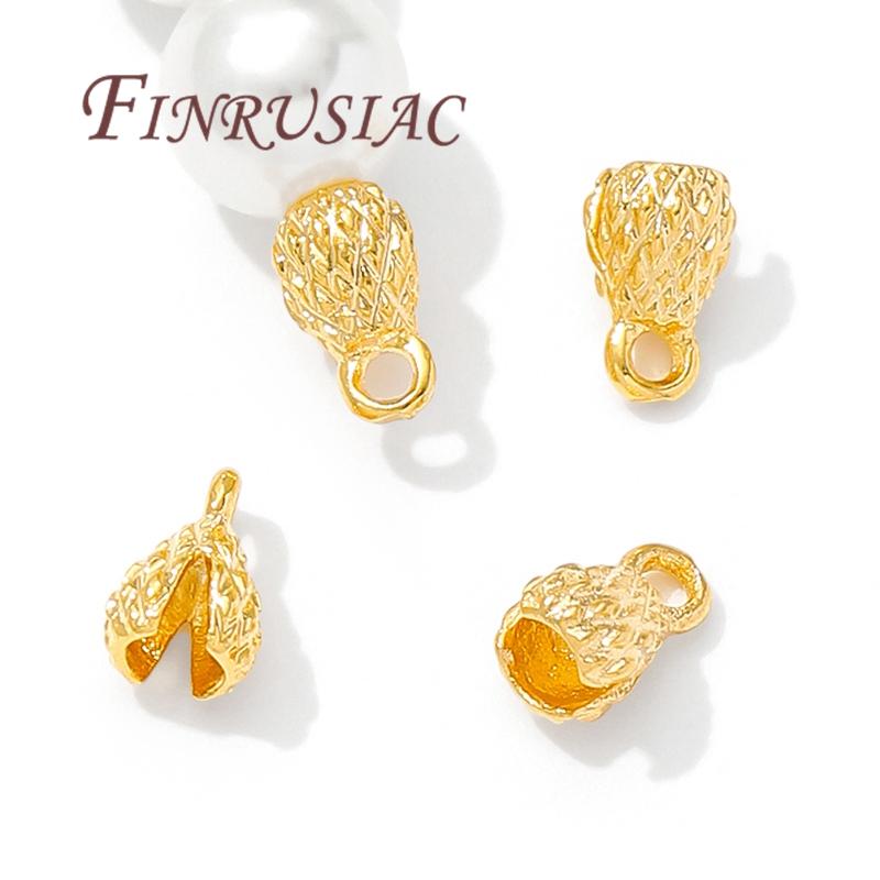 18K Gold Plated End Tip Covers,Crimp Beads,Bead Tip Clam shells,Knot Tip Cover Ends,DIY Jewelry Making Supplies Connectors