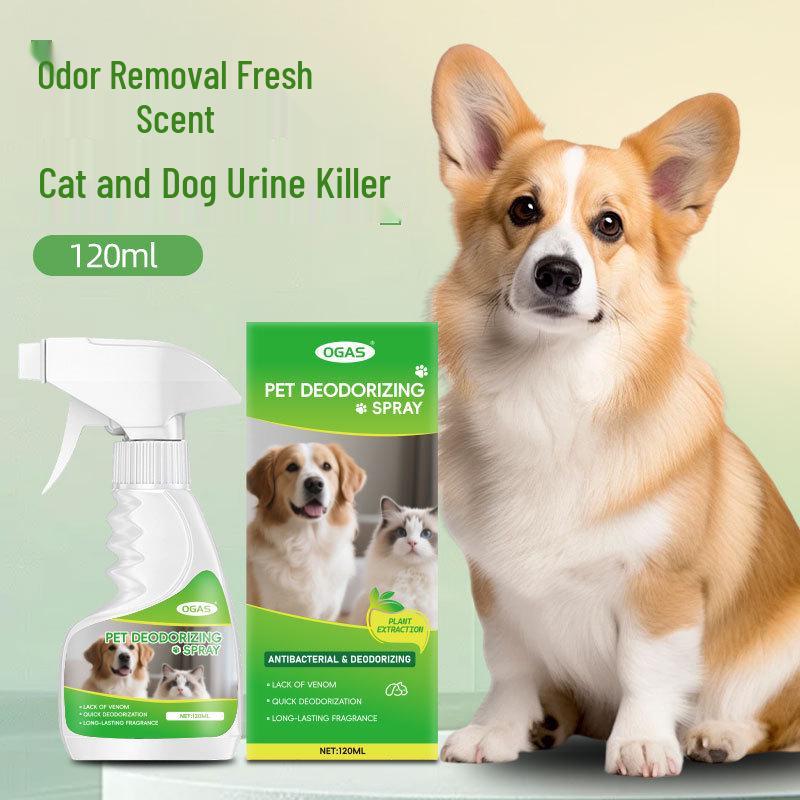 Scented Pet Deodorizer Spray: Safe, Non-Irritating Odor and Mite Remover for Cats and Dogs, Ideal for Cat Litter and Dog Beds.