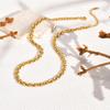 Punk Strap Chain Necklace for Women,Stainless Steel Gold Color Retro Street Trend Necklaces,Fashion Jewelry Gift
