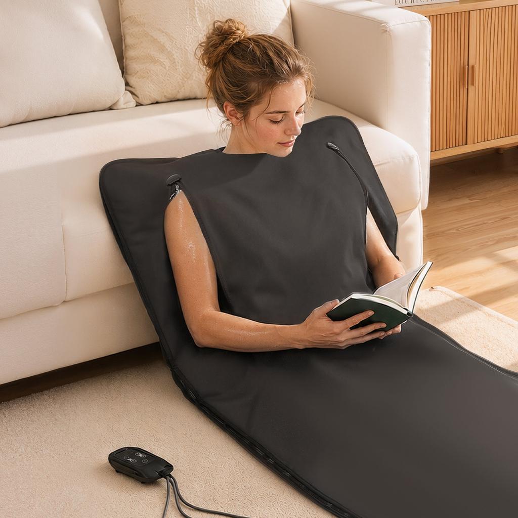 VEVOR Kolluklu Kızılötesi Sauna Battaniyesi, 180 x 80 cm Taşınabilir Sauna Çantası, Ev Detoksu ve Rahatlaması İçin Eşit Isıtma, Sıcaklık Kontrolü ve Zamanlayıcı