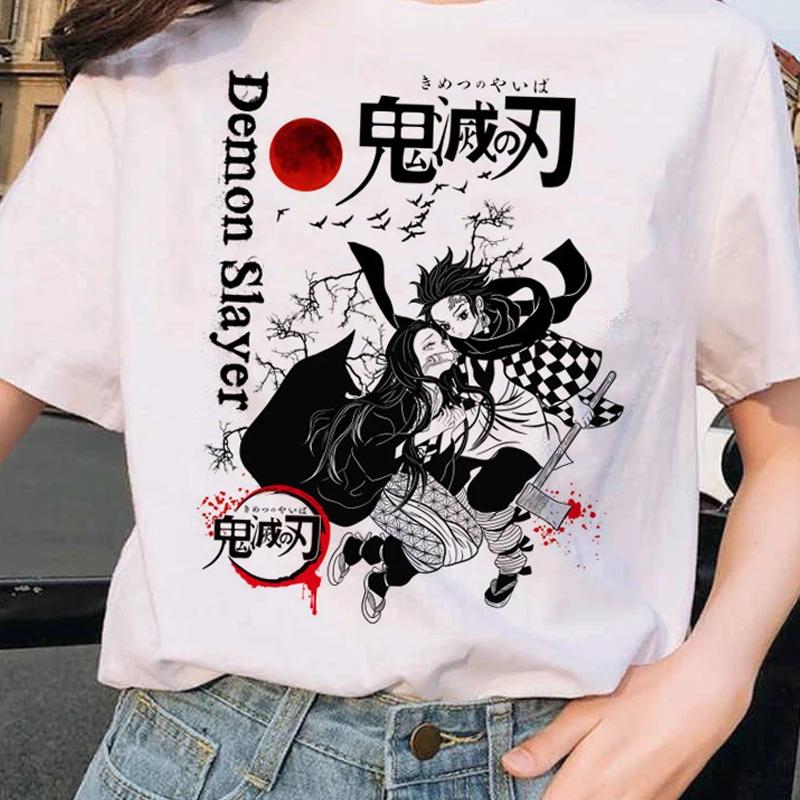 Short Sleeved Round Neck Y2k Tshirt Men Clothing New in Top Tees Mens T-Shirt Anime Pattern Japanese Demon Slayer Cartoon 70303