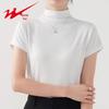 Shuangxing Women's Mock Neck Slim Fit Short Sleeve Cotton T-Shirt