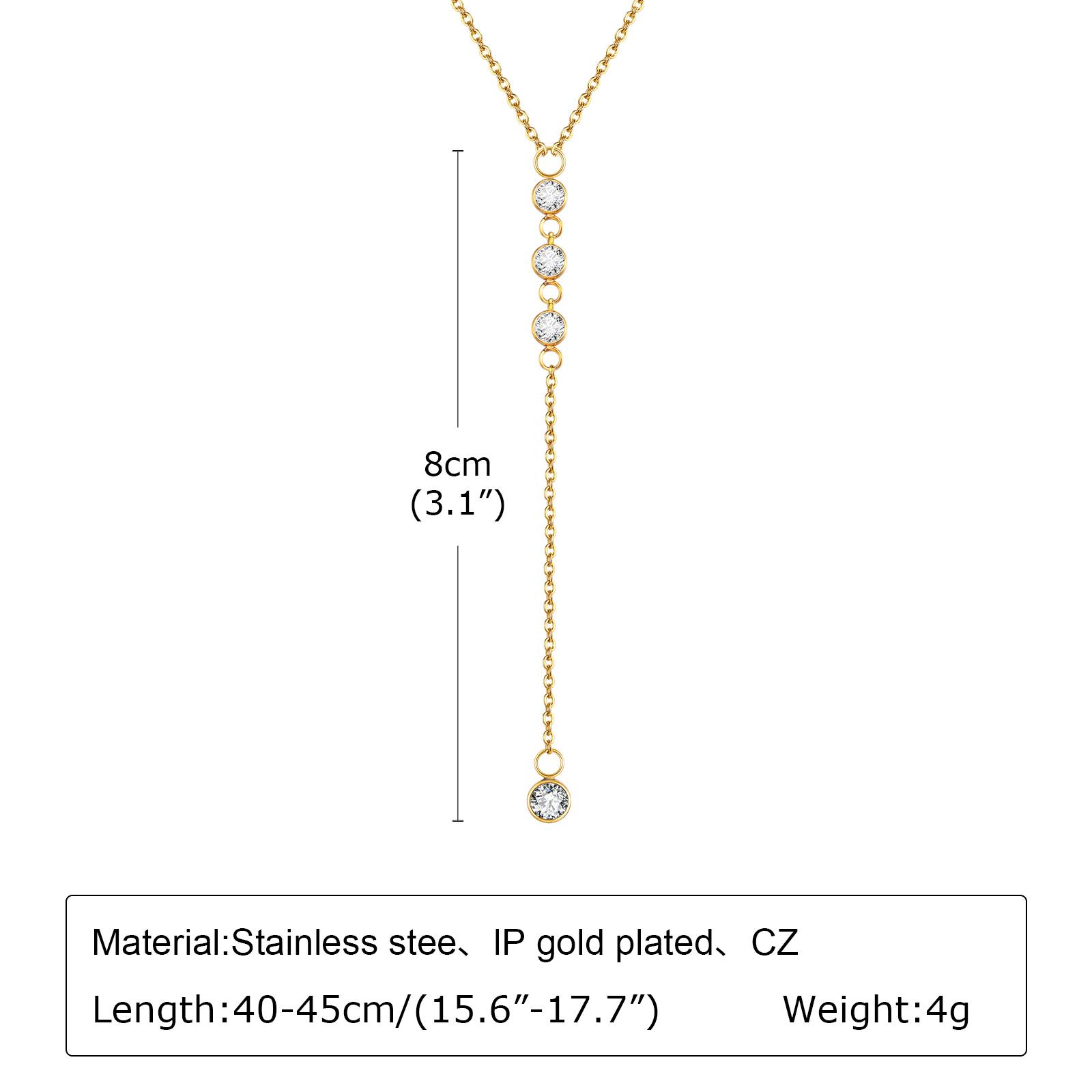 

Trendy Gold Color Flat Cross Chain Necklace,Long Tassel Zircon Adjustable Women Choker Jewelry,Bikini Collar Sweater Necklace
