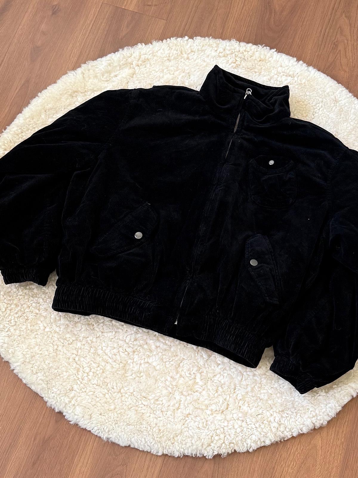 EME Yishengyi Американская Ретро Вельветовая Куртка-Бомбер - Утепленное Хлопковое Пальто XL чёрный