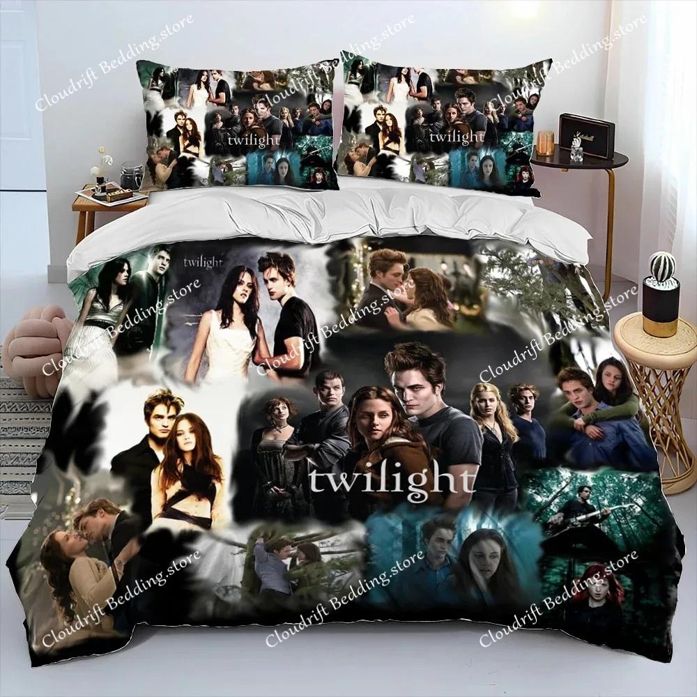 3D The Twilight Saga HD Printed Comforter Bedding Set,Duvet Cover Bed Set Quilt Cover Pillowcase,king Queen Size Bedding Set Kid