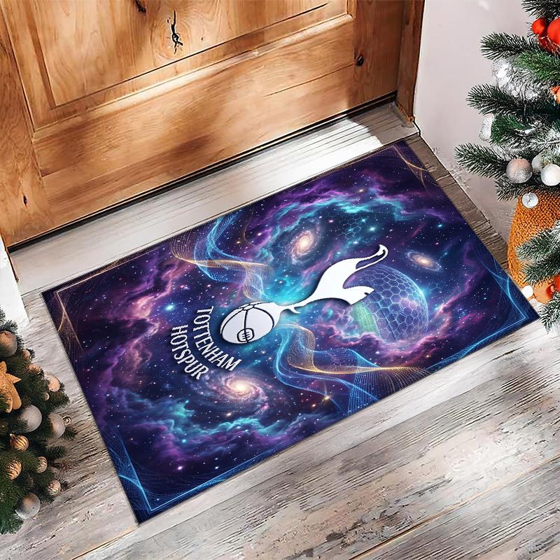 Tappeto in Flanella Stampato Tottenham Hotspur Antiscivolo Morbido Poliestere Tappeto per Pavimento Tappetino Decorativo per Interni per Camera da Letto Soggiorno Divano