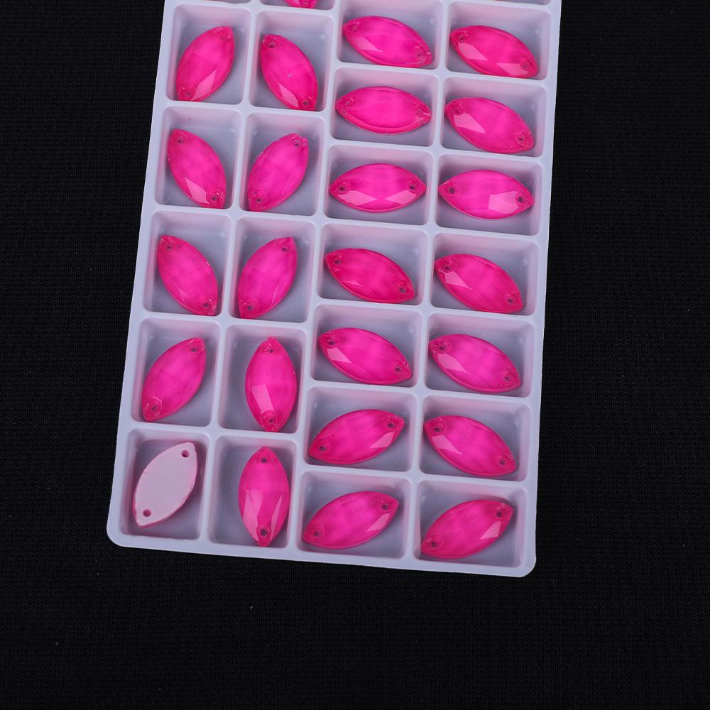 Neon Fluorescent Horse Eye Hand Sewn Drill, Glass Rhinestone Flat Buckle Diy Accessories Clothing Wedding Materials Accessories