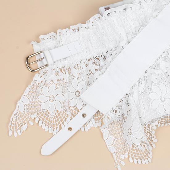 Ceinture de fête pour femmes, vêtements à nouer, cerceaux métalliques assortis, large ceinture en dentelle pour fête de mariage, sangle décorative de taille