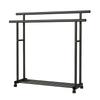 Sturdy Double Bar Wardrobe Rack for Dorms: Floor-Standing, Dual-Layer Clothes & Hat Hanger for Bedrooms and Balconies.
