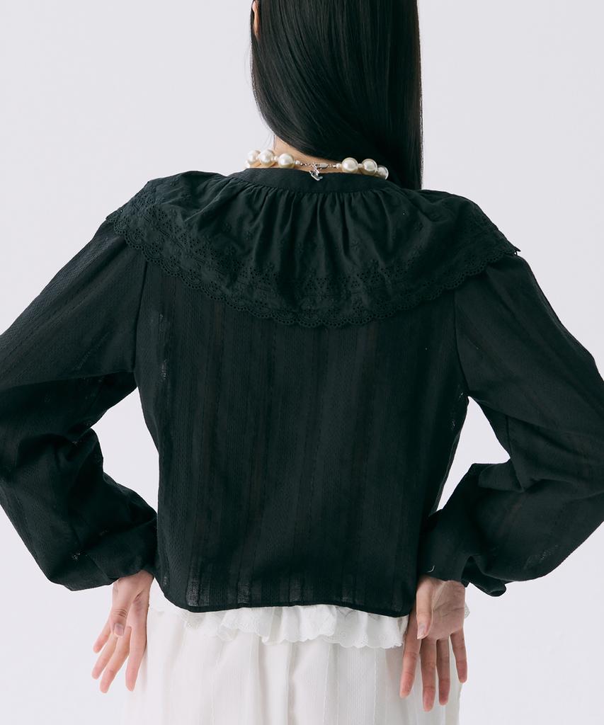 JUNEJUNE SPACE Vol12. Ruffle Blouse_Black(Vol12. Ruffle Blouse_Black)