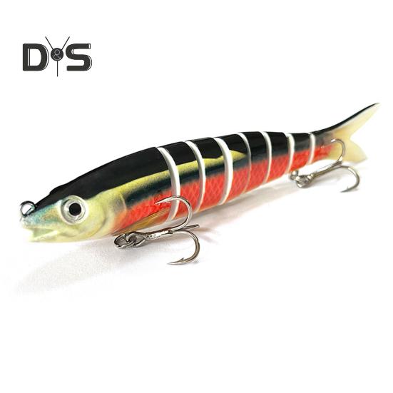 13.5CM/19G Multi-Jointed Fishing Lure with Hooks Slow Sinking 8-Section Swimbait Bionic Hard Artificial Bait Freshwater Saltwater Fishing Accessories
