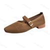 Fashion Women's Fly Weave Mesh Shoes Summer New Breathable Soft Sole Slip On Casual Shoes Lightweight Comfortable Buckle Strap Low Heels