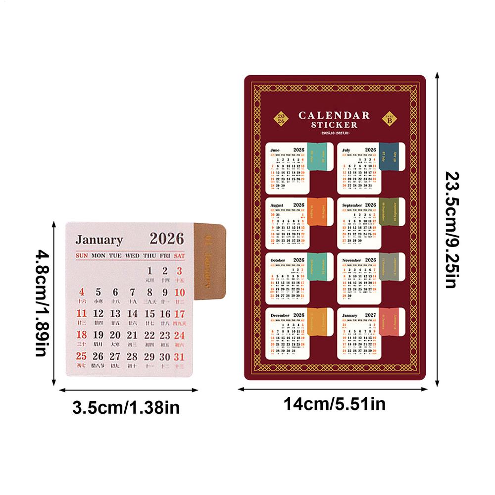 

2026 Calendar Stickers 2 sheets Vintage Gold Foil Notebook Planner Index Stickers Yearly Monthly Planner To Do List Bookmarks