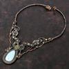Larimar Necklace Copper Wire Wrapped Gemstone Jewelry Adjustable Necklace Copper Wire Wrap Necklace Handmade Amazing Jewelry Engagement Gift