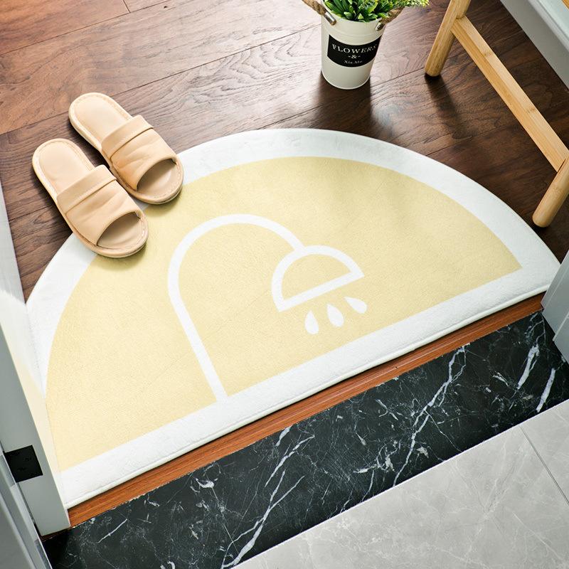 Cute Cartoon Floor Mats Home Door Non-slip Floor Mats Bedroom Kitchen Bathroom Semicircular Door Mats Floor Mat In The Room
