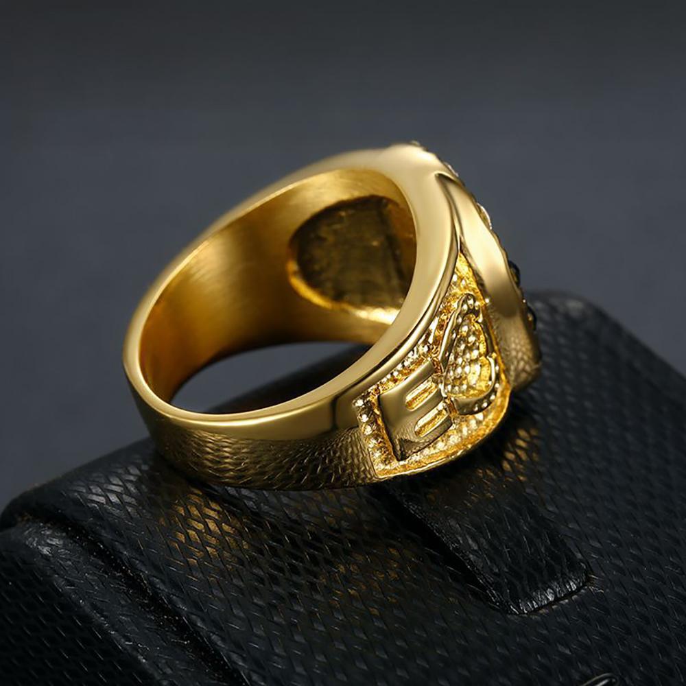 Catholic Virgin Mary Lucky Prayer Rings For Men Women 316L Stainless Steel Hip Hop Fashion Gold Color Amulet Jewelry Wholesale