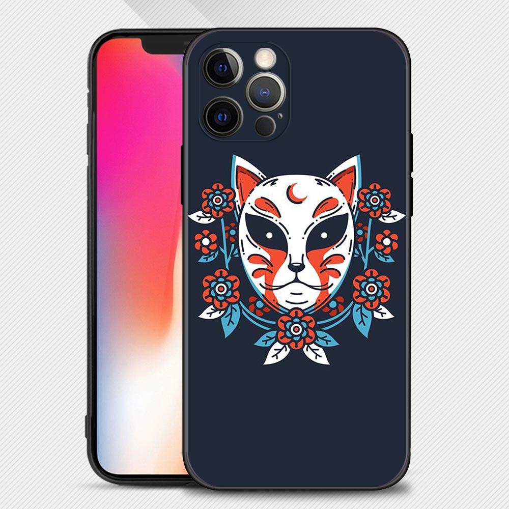 Japan Samurai Oni Mask Case For Apple iPhone 14 13 12 11 Pro Max Mini XS Max XR X 7 8 6 6S Plus Phone Shell Capa